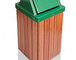 Lixeira feita de madeira Lixeira feita de madeira