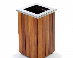 Lixeira feita de madeira Lixeira feita de madeira